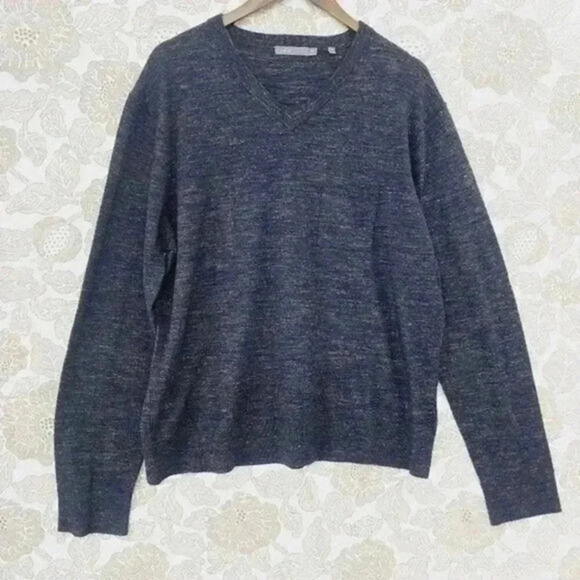 Vince‎ Wool Blue/ Gray V neck sweater Men's XXL - Picture 1 of 7